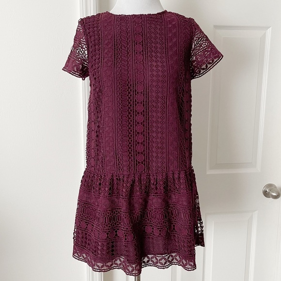 LOFT Dresses & Skirts - LOFT Petites Ruffle Hem Lace Dress